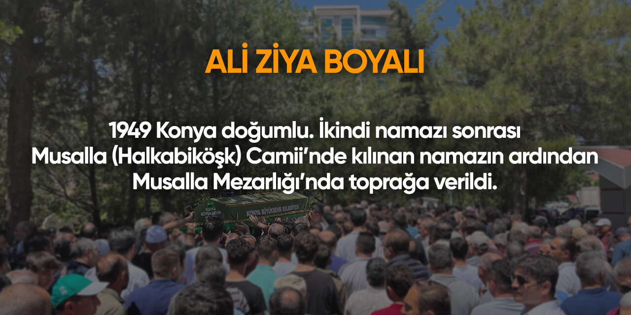 Konya'da bugün vefat edenler | 22 Eylül 2026 2